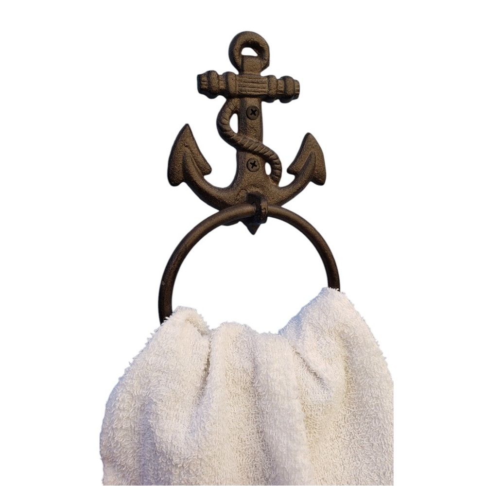 Cast Iron Anchor Rustic Wall Decor Nautical - Coastal Towel Holder